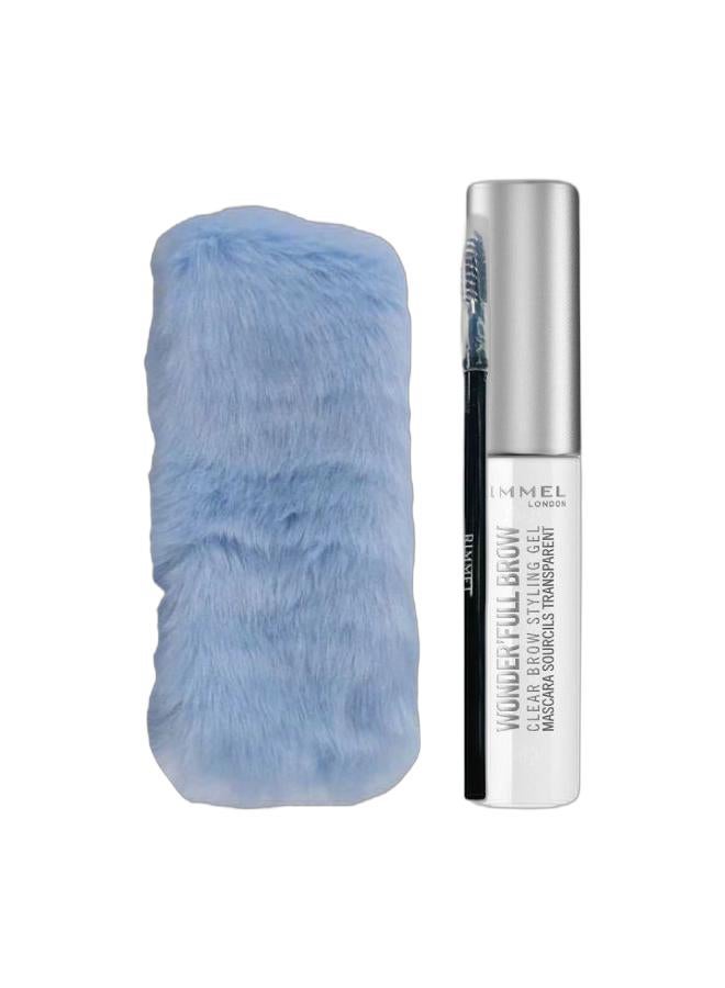 ريميل لندن جل الحواجب وندر فول + عصابة رأس زرقاء وفرشاة حواجب - Image 1