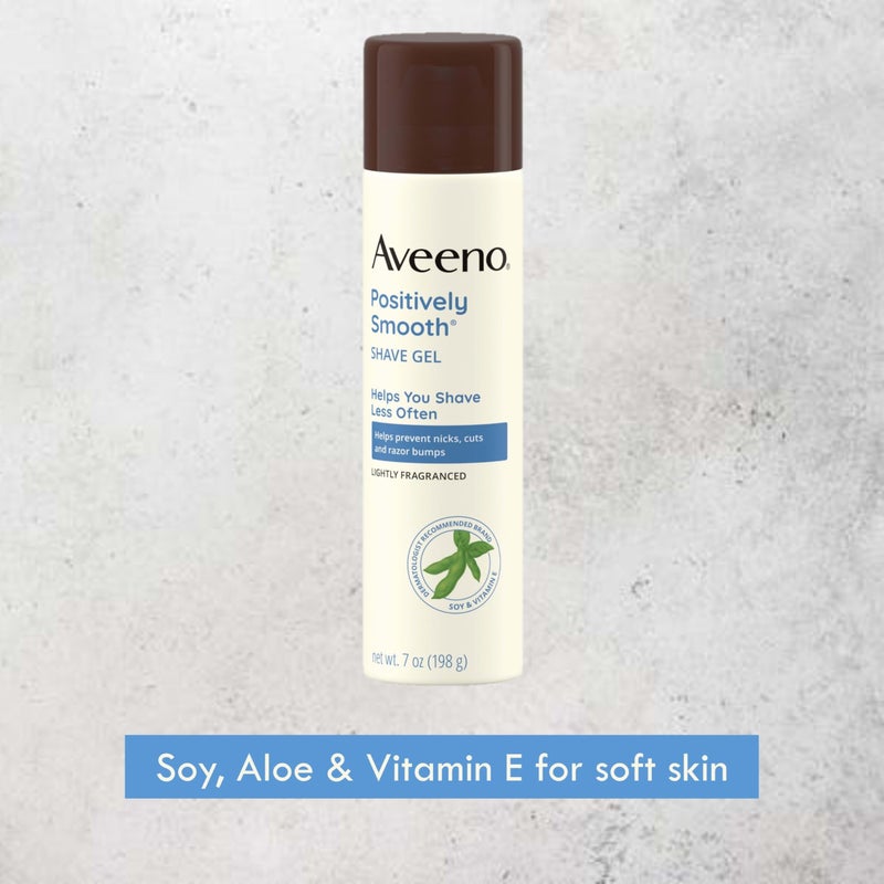 Aveeno Positively Smooth Moisturizing Shave Gel with Soy, Aloe & Vitamin E helps Prevent Nicks, Cuts & Razor Bumps, Creamy Shave Gel for a Close, Smooth Shave, Lightly Fragranced, Twin Pack, 2 x 7 oz - Image 5