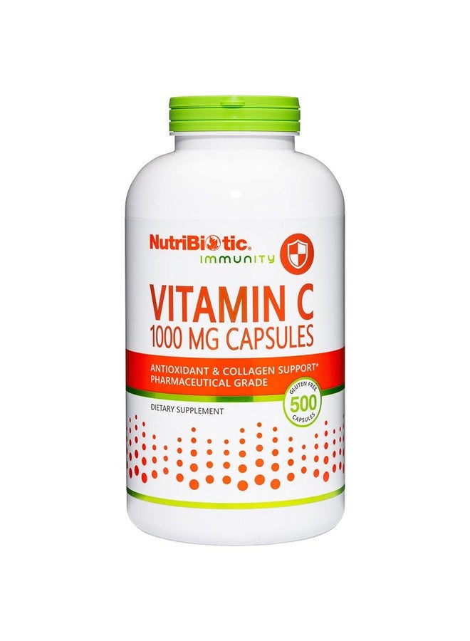 NutriBiotic - Vitamin C 1000 Mg Capsules, 500 Count | Essential Immune, Antioxidant & Collagen Support Supplement | Pharmaceutical Grade L-Ascorbic Acid, 1000 Mg Per Serving | Gluten & GMO Free - Image 1