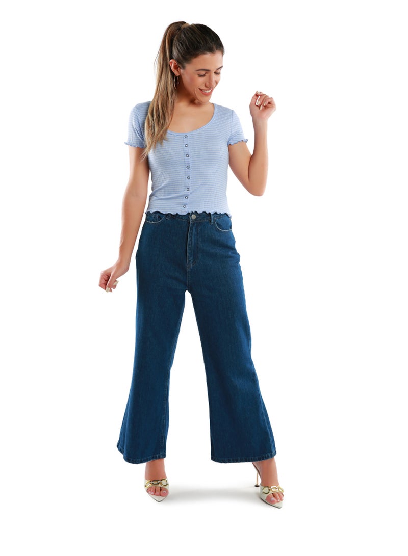 London Rag Blue Striped Summer Top - Image 1