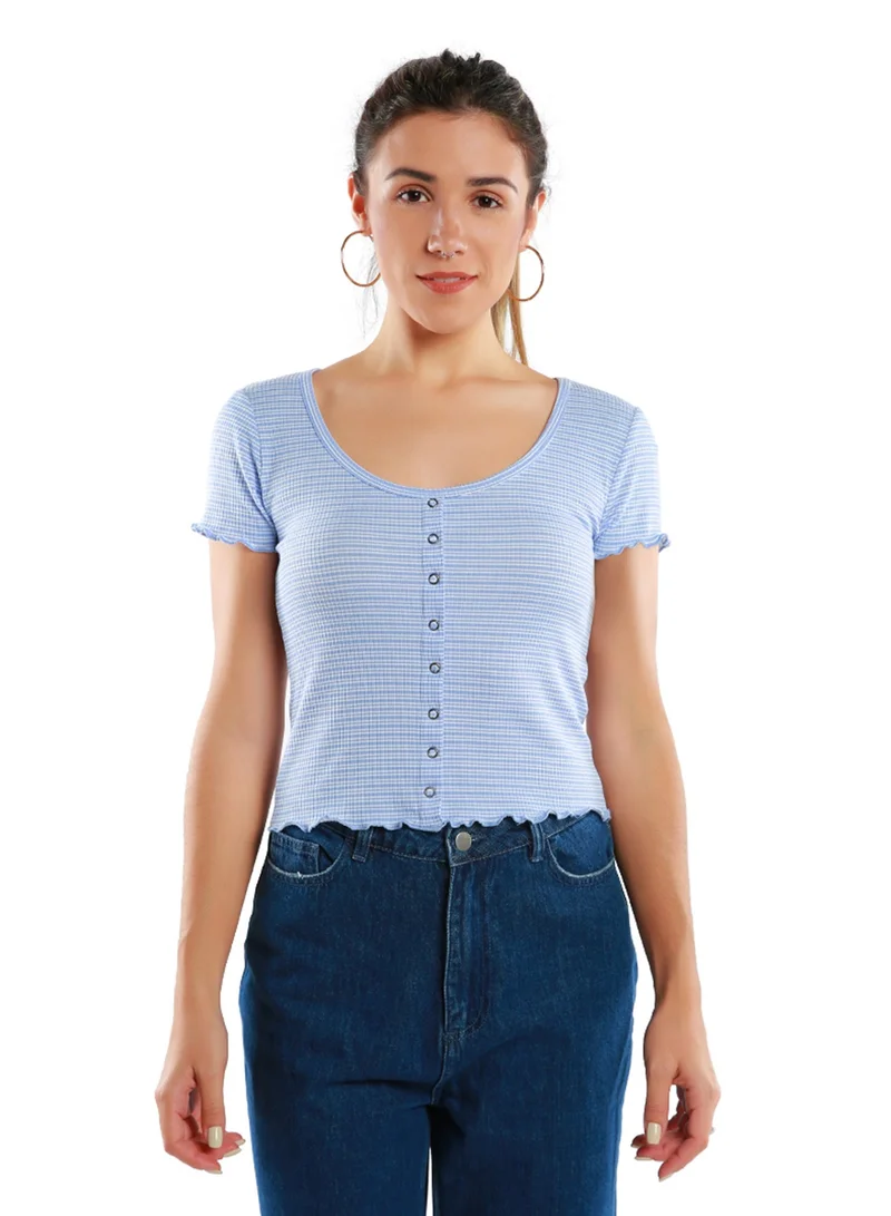 Blue Striped Summer Top