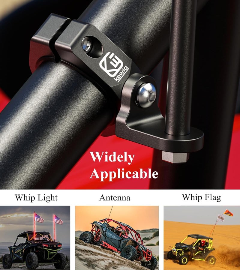 BRCOVAN Aluminum Alloy UTV Whip Light Clamp Mount - Image 4