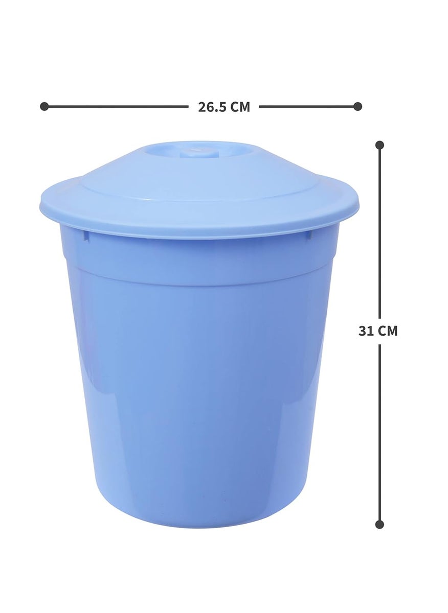ZORROW MART ZORROW MART Dustbin Waste Paper Bin Garbage Bin Trash Bin For Home Kitchen Office With Lid 12 Liter 2 Pc Set Blue  - Image 4