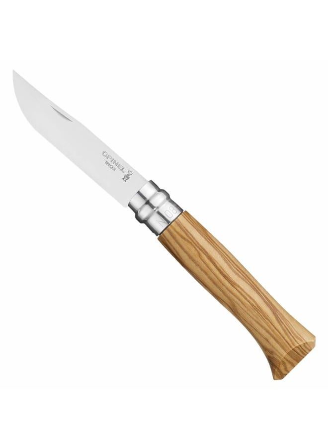 Opinel 000899 Luxury Knife, Olive, No.08 - Image 1