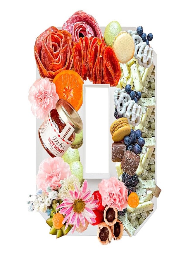 Valguri Plastic Charcuterie Number Fillable Serving Tray, Reuseable, 10 inch, Food Appetizer Tray, Birthday Anniversary Treat Party Decor (0 Shape) - Image 1