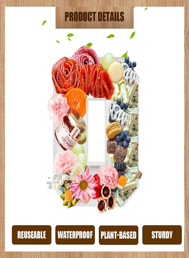 Valguri Plastic Charcuterie Number Fillable Serving Tray, Reuseable, 10 inch, Food Appetizer Tray, Birthday Anniversary Treat Party Decor (0 Shape) - Image 3