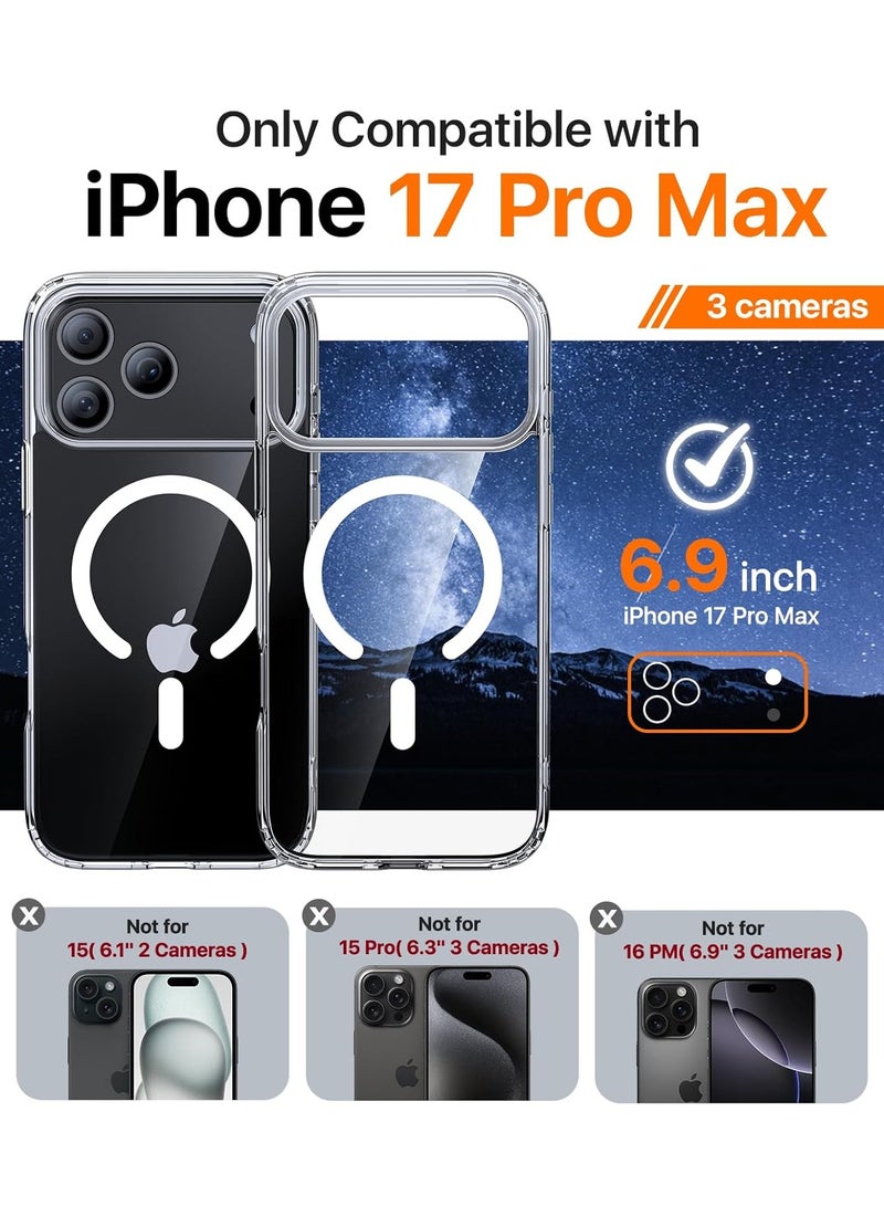iPhone 17 Pro Max Case Cover Clear Magsafe Non-Yellowing Case iPhone 17 Pro Max Bumper Drop Protection Scratch-Resistant Cover For iPhone 17 Pro Max Cover 6.9-inch - Image 2