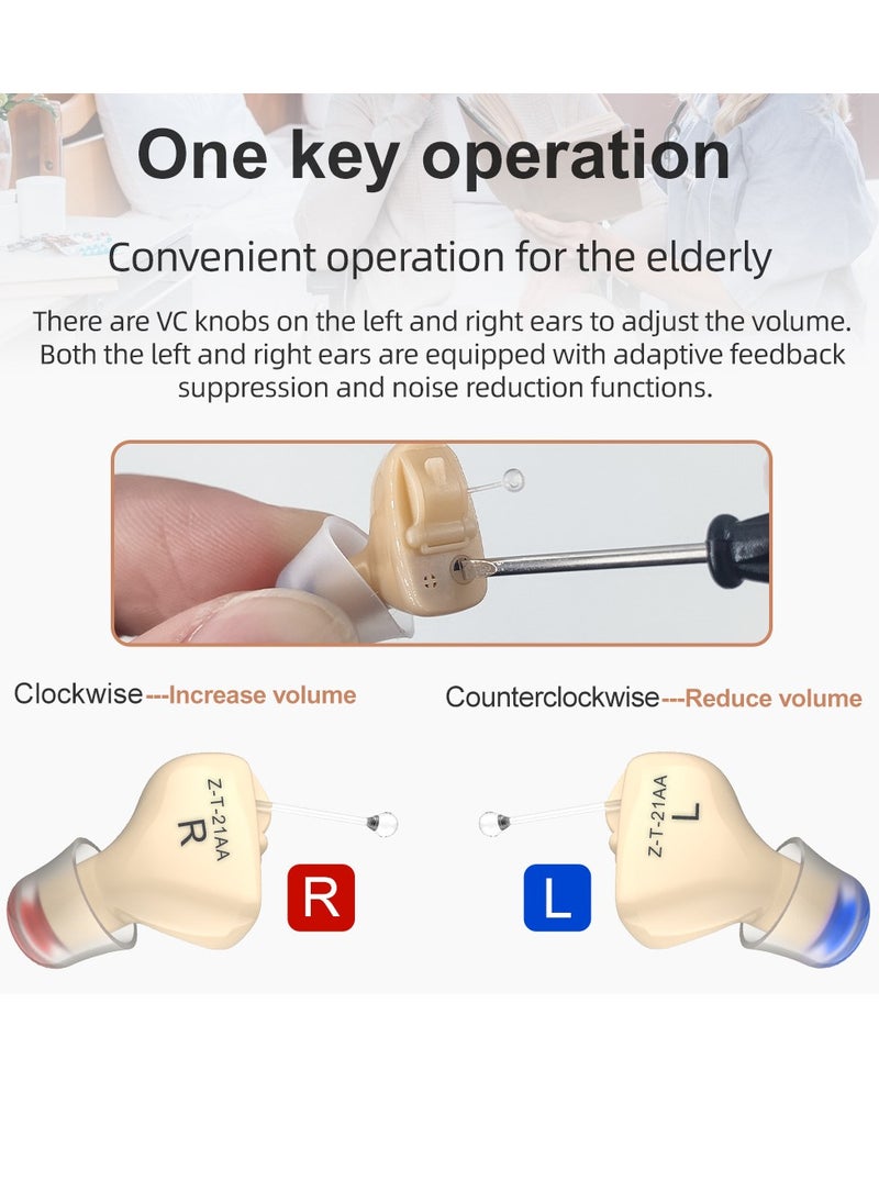 Generic سماعة أذن صغيرة غير مرئية مع مكبر صوت قابل للتعديل لضبط مستوى الصوت ومساعد سمع للأذن لكبار السن الذين يعانون من فقدان السمع ولون البشرة  - Image 5