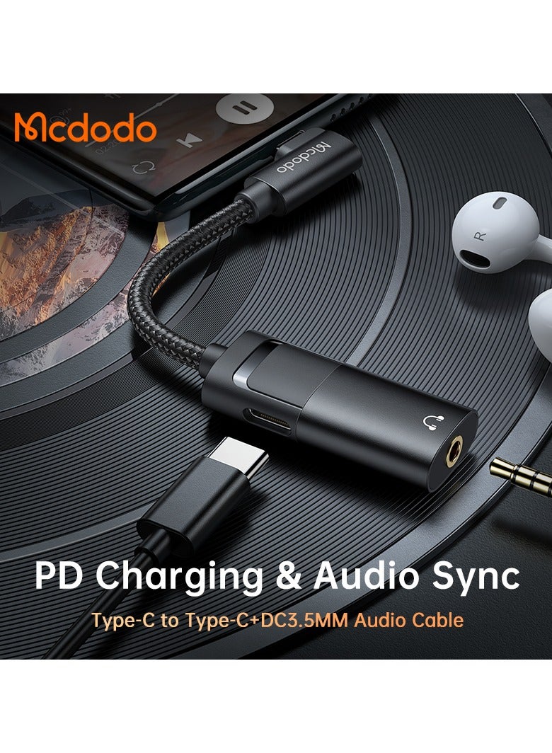 Mcdodo 2-in-1 Type-C Audio Adapter with 3.5mm Jack and 60W PD Charging, With Microphone and Wired Control, Type-C Charger Adapter for iPad Pro and Type-C Devices - Image 2