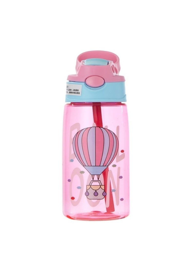 CMGTYYD Kids Water Bottle, 480ml Kids Drinking Water Bottle with Flip Straw, BPA-Free Water Bottle with Carry Handle and Easy Button, Leakproof Kids Water Bottle for School and Sports (Balloon) - Image 2