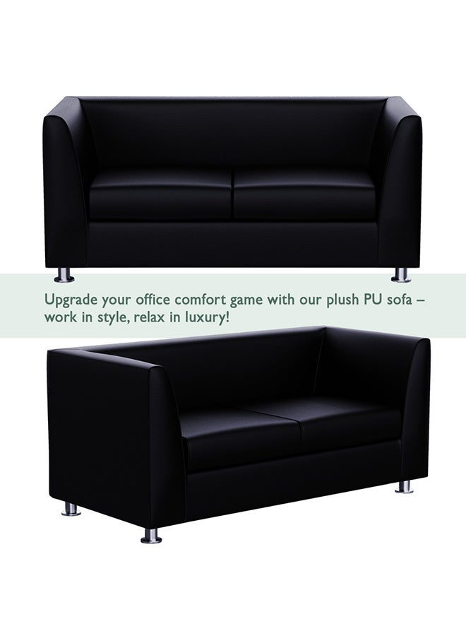Mahmayi 679 Double Seater PU Sofa - Black - Image 4