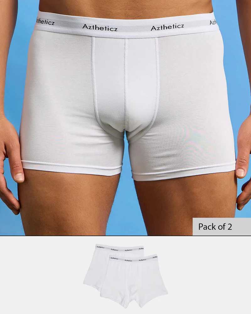 REDTAG Men White Plain Hipster Set (Pack Of 2)