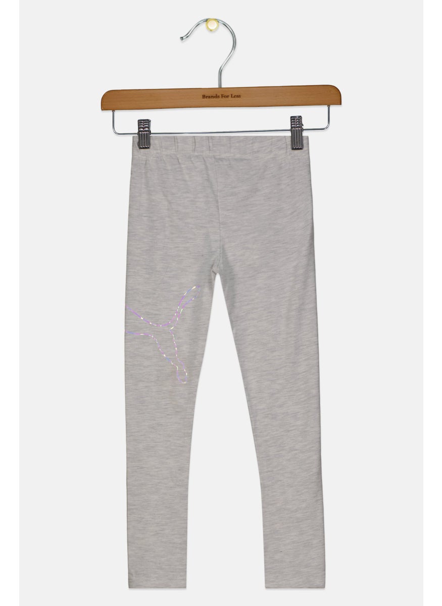 PUMA Kids Girl Sportswear Fit Brand Logo Pull On Leggings, Grey  - Image 2