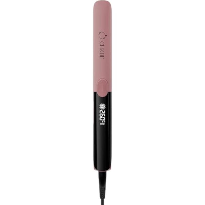 CH&BE Professional 2-in-1 Slim Ceramic Hair Straightener, Pink and Black, LCD Display, Adjustable Temperature up to 500°F, Ionic Technology, Auto Shut-off - Image 1
