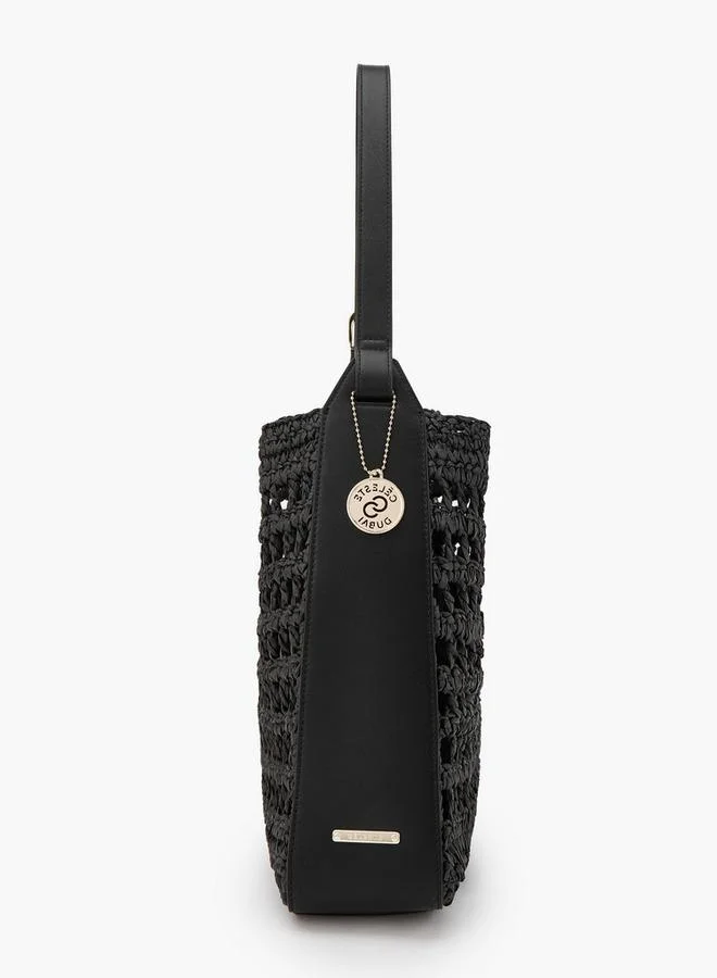 Celeste BLACK Knitted Shoulder Bag With Pouch for Women | Best Price UAE