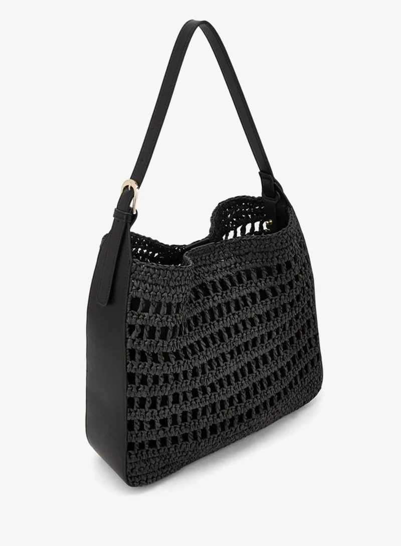 Celeste BLACK Knitted Shoulder Bag With Pouch for Women | Best Price UAE