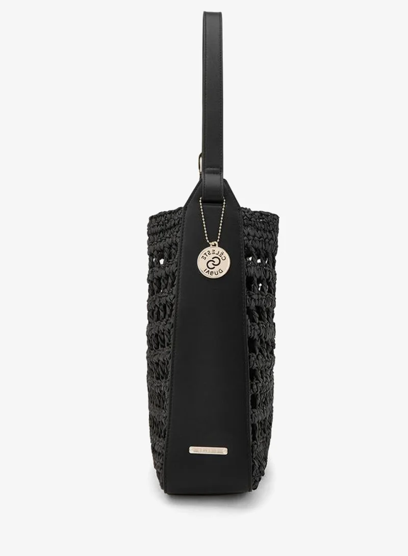 Celeste BLACK Knitted Shoulder Bag With Pouch for Women | Best Price UAE