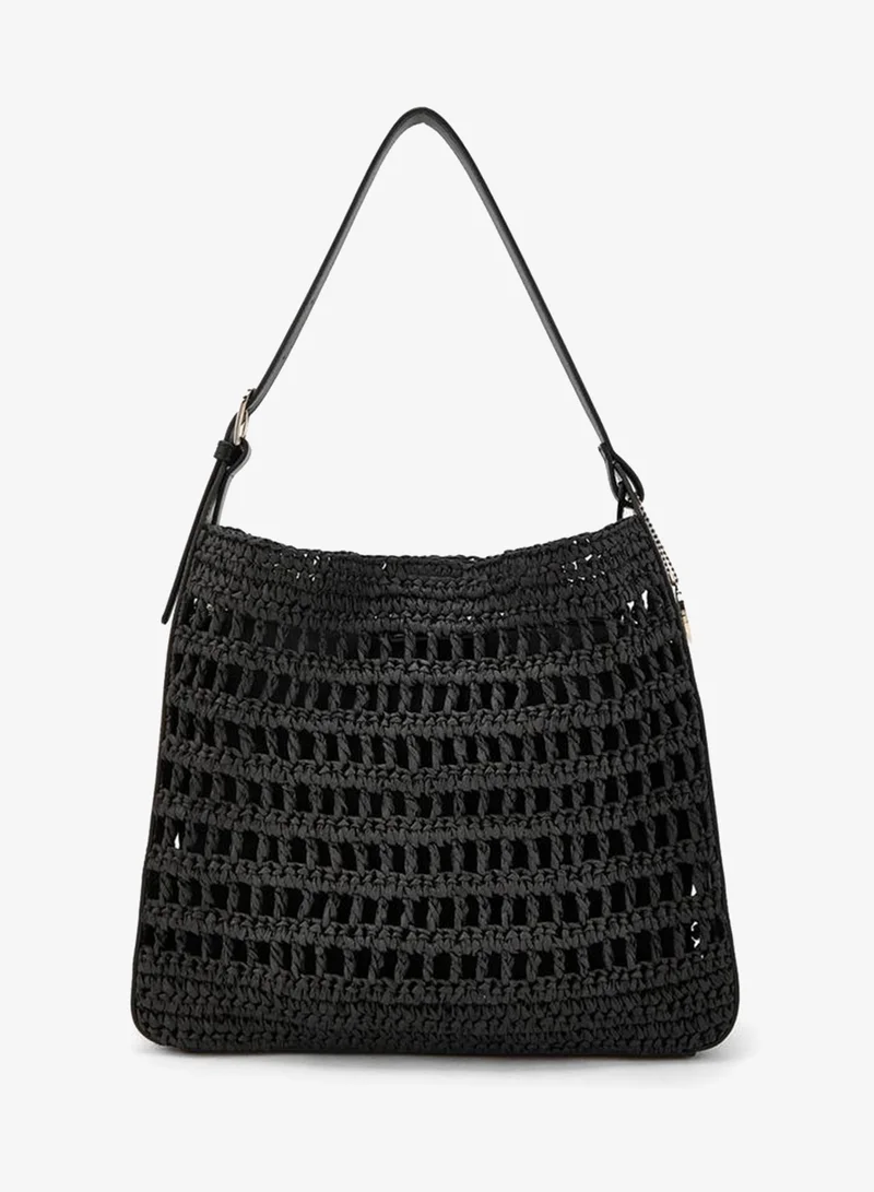 Knitted Shoulder Bag With Pouch