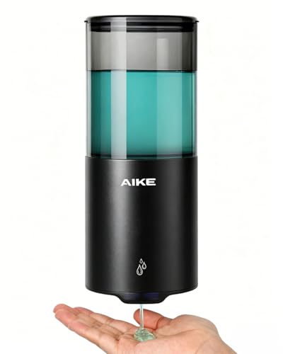 AIKE Automatic Wall Mount Liquid Soap Dispenser for Home and Commercial Bathroom 135oz IPX7 WaterproofMatte Black Stainless Steel - Image 1