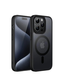 Generic Compatible with iPhone 15 Pro Max Case Magnetic Clear Back Cover Slim Anti-Scratch Shockproof Protective Case Compatible with Magsafe for iPhone 15 Pro Max 6.7 inch (Black)  - Image 1