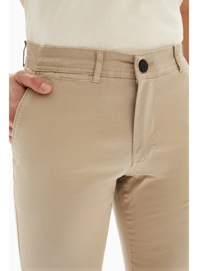 Wecre8 Beige Chinos Slim Trousers