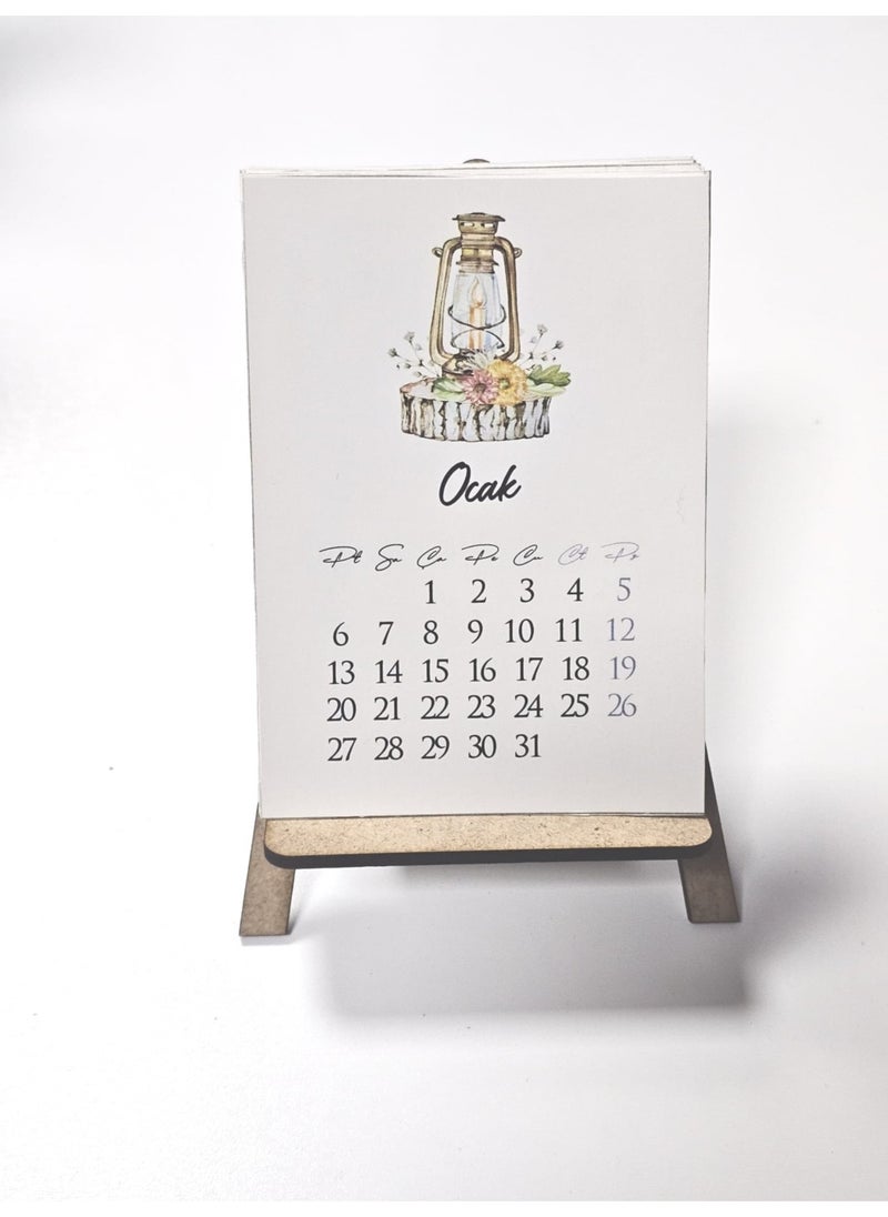 HSN Mini Wooden Easel New Year 2025 Desktop Calendar  - Image 2
