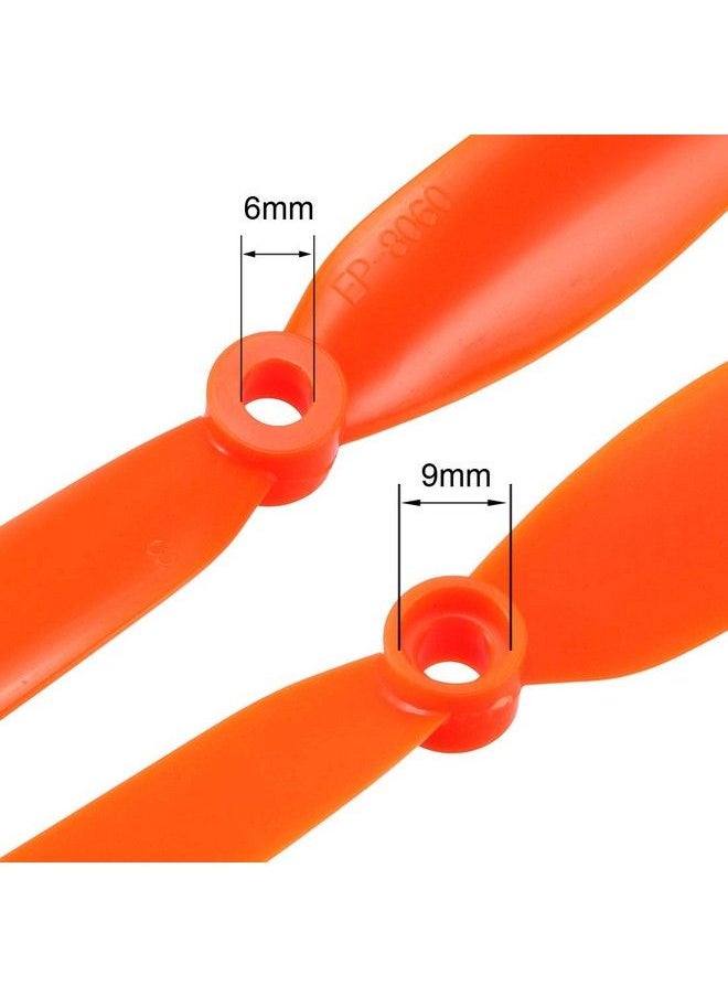 uxcell Rc Propellers Cw 8060 8X6 Inch 2 Vane Fixed Wing For Airplane Toy Nylon Orange 10Pcs With Adapter Rings  - Image 4