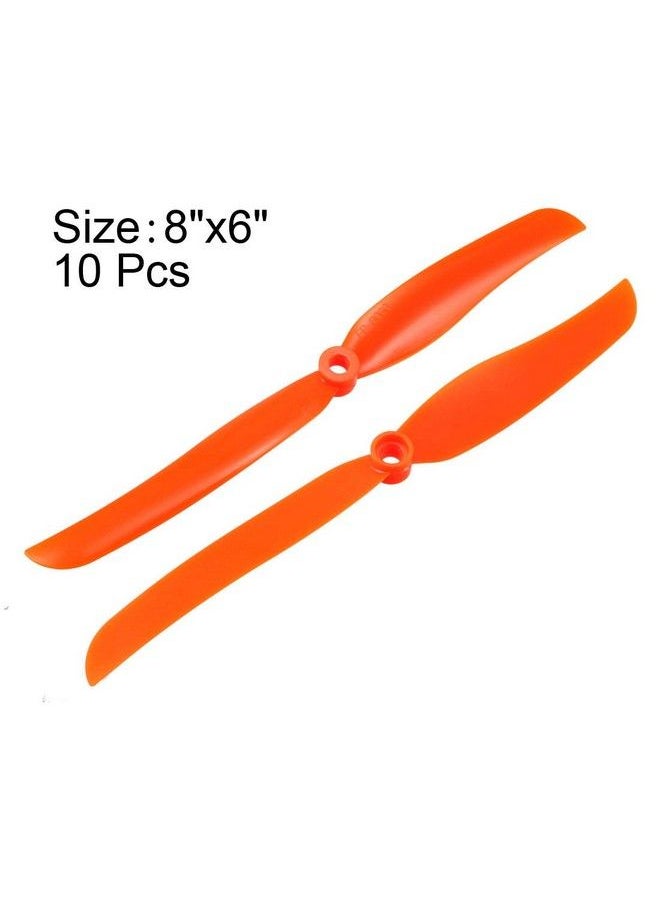 uxcell Rc Propellers Cw 8060 8X6 Inch 2 Vane Fixed Wing For Airplane Toy Nylon Orange 10Pcs With Adapter Rings  - Image 3