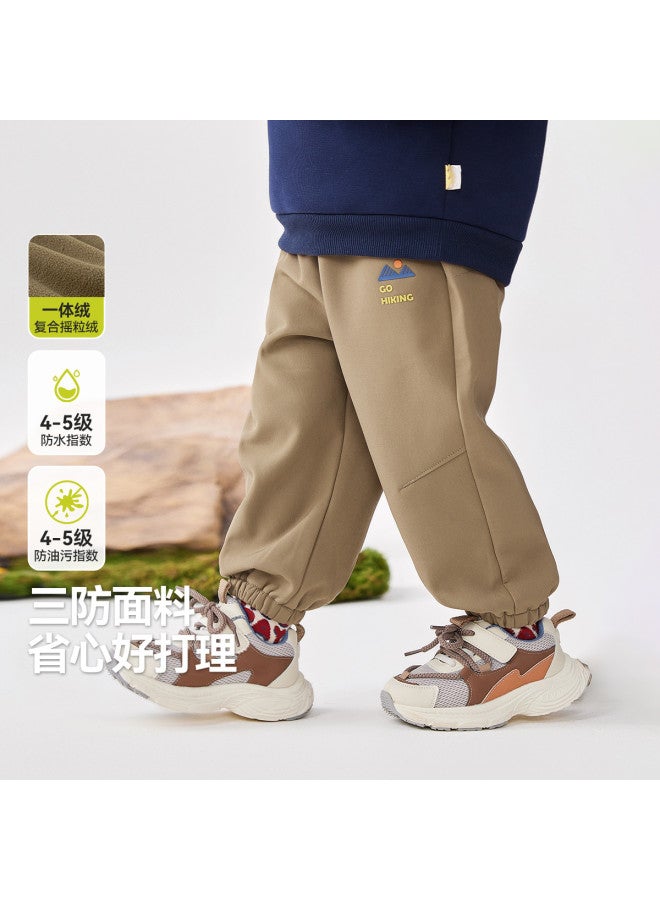 Doodle Home kids Cargo Pants Fleece-lined Winter Boys Camping Trousers Warm Girls Casual Pants Thickened - Image 2