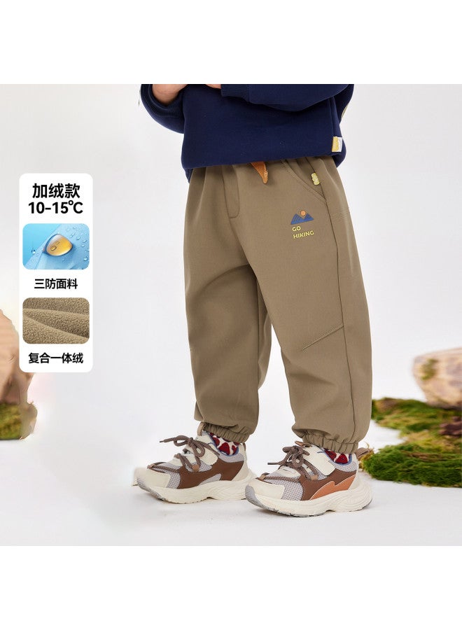 Doodle Home kids Cargo Pants Fleece-lined Winter Boys Camping Trousers Warm Girls Casual Pants Thickened - Image 3