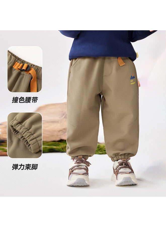 Doodle Home kids Cargo Pants Fleece-lined Winter Boys Camping Trousers Warm Girls Casual Pants Thickened - Image 4