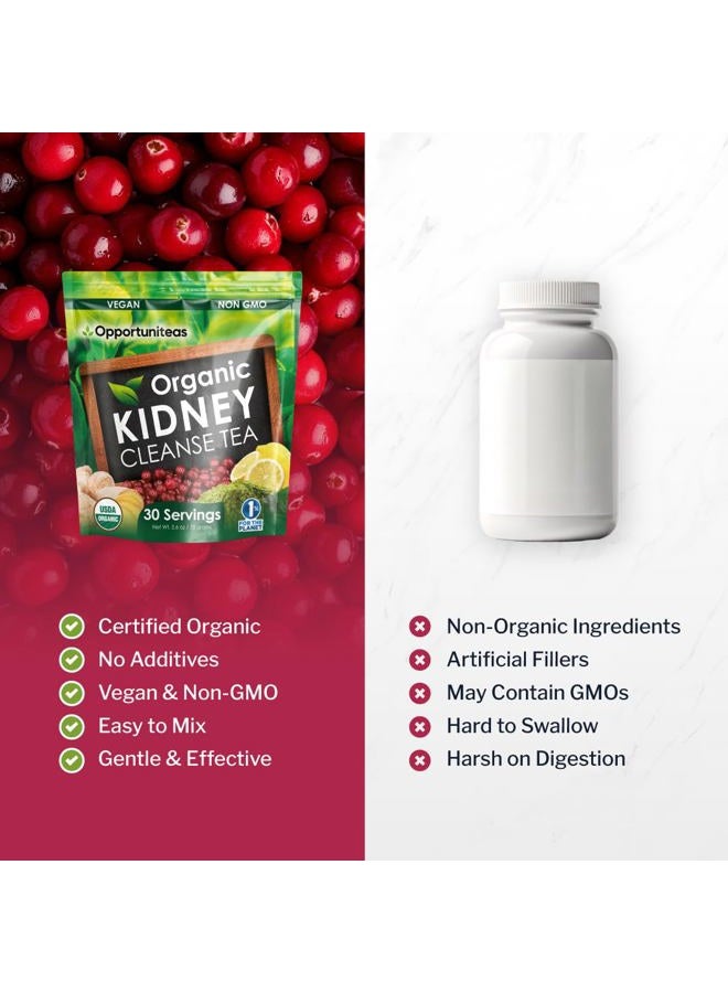 Opportuniteas Organic Kidney Cleanse Detox & Repair Tea - Matcha Green Tea, Cranberry, Lemon & Ginger. 4 Cleansing Superfoods for Drinks. Vegan & Non-GMO - 30 Servings - Image 5