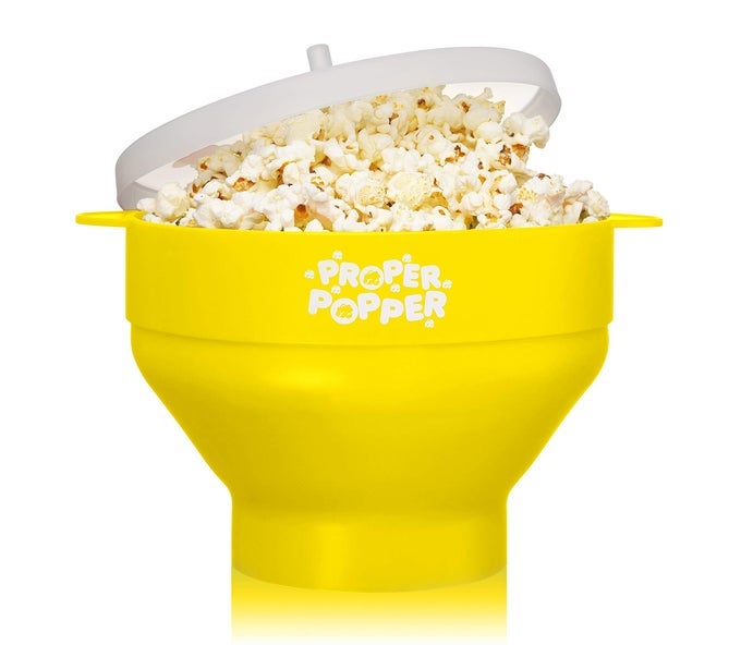 THE ORIGINAL MICROWAVE POPCORN POPPER SILICONE POPCORN MAKER COLLAPSIBLE BOWL BPA FREE DISHWASHER SAFE YELLOW