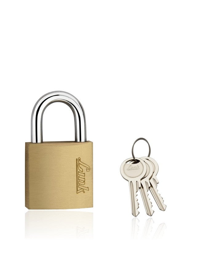 Link Link PT 30mm New Brass Lock with Hardened Shackle and 3 Brass Key | 15 Years Warranty  - Image 1