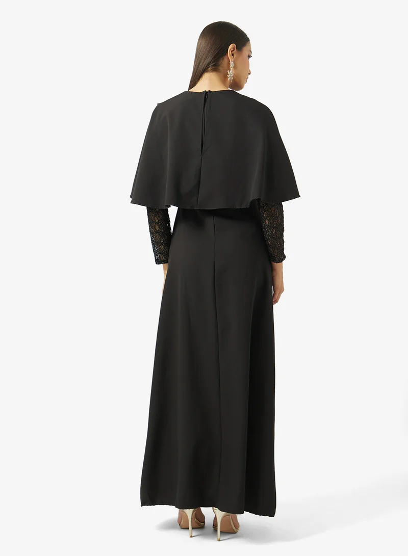 Khizana Dress With Lace Sleeves