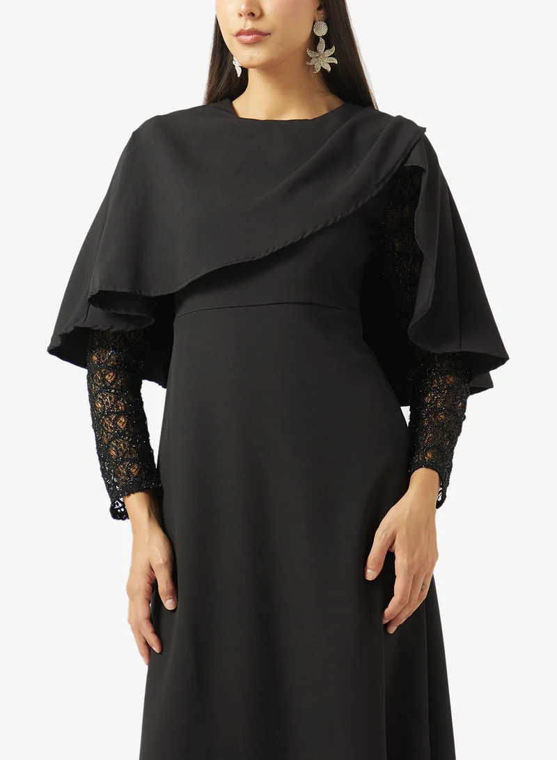 Khizana  Dress With Lace Sleeves for Women | Best Price UAE