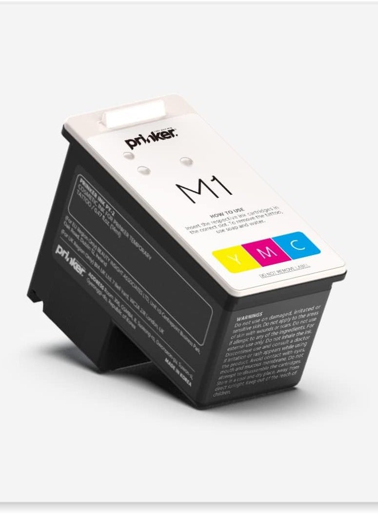 PRINKER COLOR YOUR WAY Prinker M Temporary Tattoo Device Package for Instant Custom Temporary Tattoos with Premium Cosmetic Full Compatible with iOS and Android devices, Prinker M with Full Color Ink