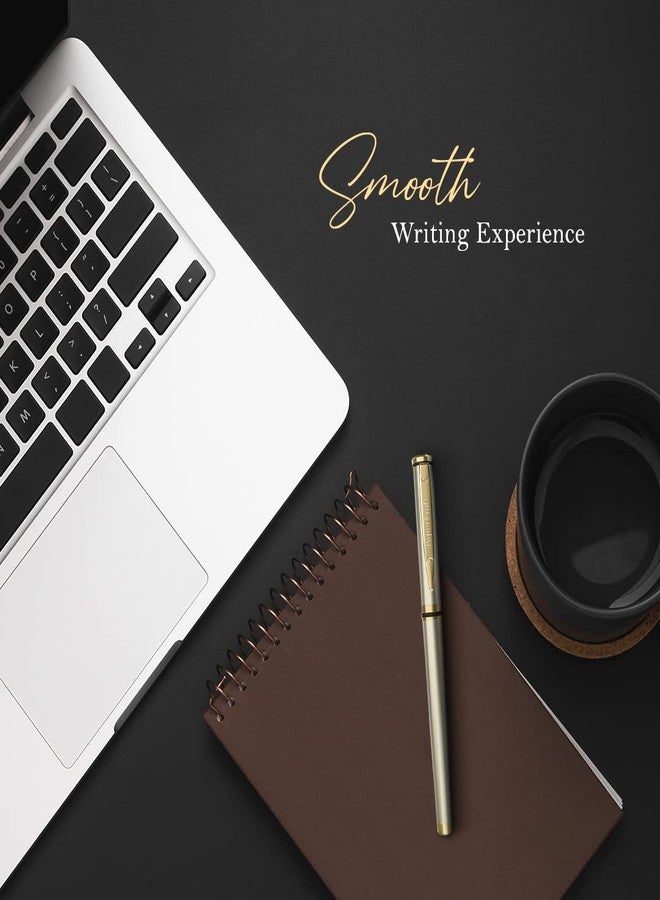 Paperkraft Beethoven- Blue Ceramic Roller Ball Pen (Pack of 1) | Classy Chrome & Gold tone finish|Premium Gifting Products|Ideal for Professionals|Official meeting essentials - Image 3