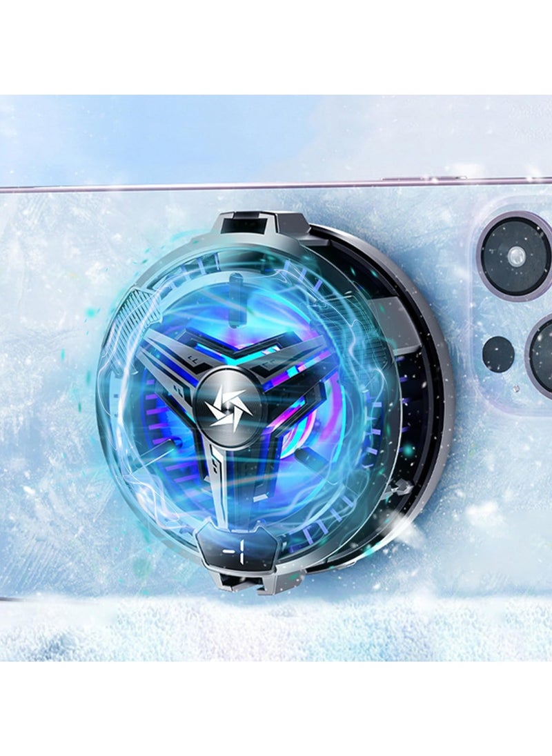 Starwell Phone & iPad Cooling Fan, High Performance Portable Cooling Fan with Magnet and RGB Function Instant Cooling, Semiconductor Fan for Mobile Games, Stand Cooler, Phone and iPad Cooler  - Image 1