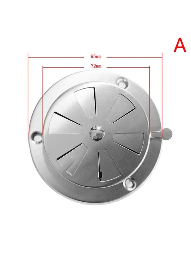Model A Adjustable 95 125mm Round Air Vent Grille For Ducting BBQ Smoker Exhaust Ventilation - Image 1