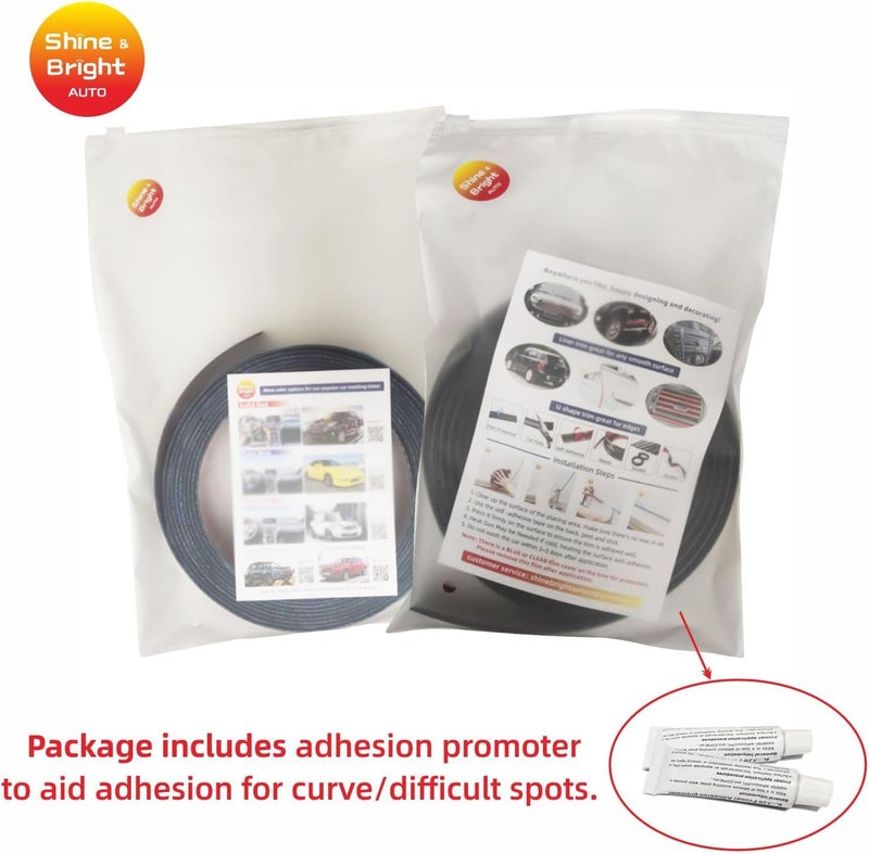 NANSH Market need oriented construction NANSH 16Ft Chrome Silver Extra Thick Auto Molding Trim Universal Bumper Window Door Body Side Decorative Strip Scratch-Proof (Width: 1/2inch [12mm]) Simple multi-color universal build - Image 5