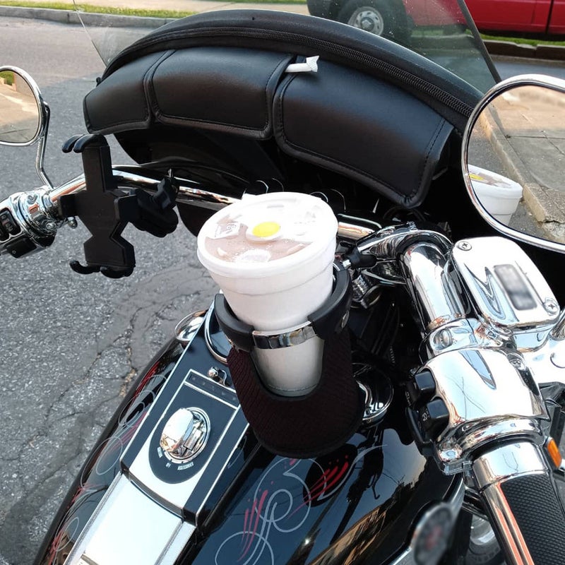 Motorcycle Cup Holder Beverage Drink Can Handlebar Mount 360° Rotation Universal Water Bottle Holder for Motorcycle ATV UTV Kayak Marine Boat 7/8in to 1 1/4in Handlebar - Image 3