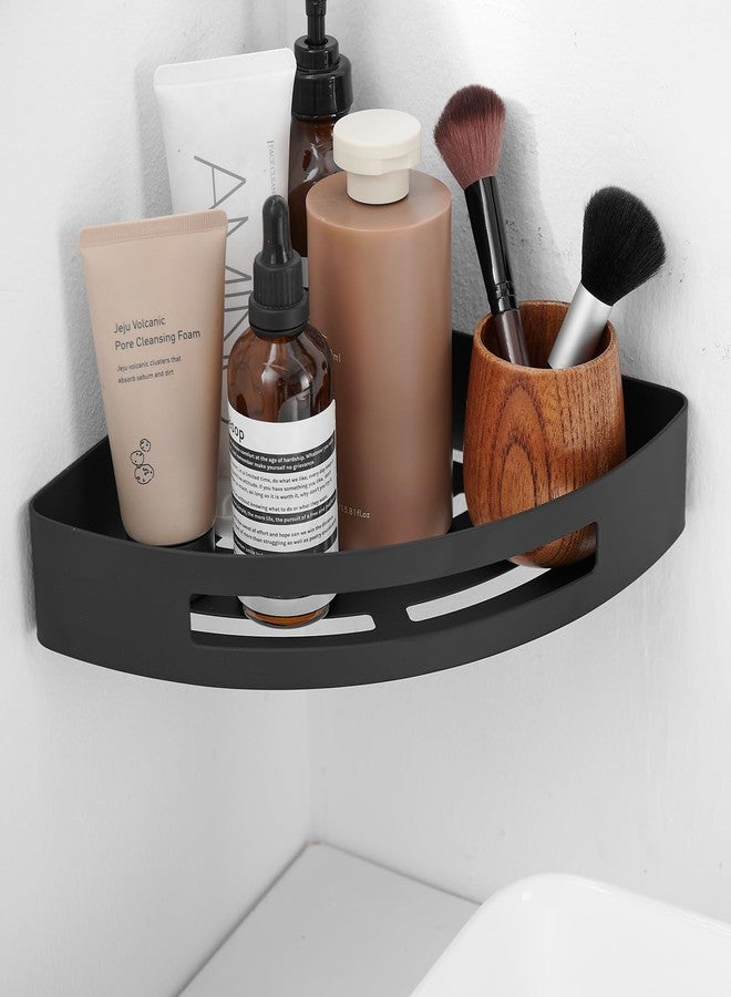 BWE Corner Shower Shelf, Rustproof Stainless Steel Shower Caddy, Wall Mount Bathroom Shower Organizer, Black Shower Shelves, Drilling Installation - Image 1