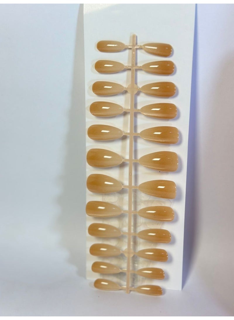 24 قطعة (1 ورقة) أظافر لوزية - أظافر لامعة، أظافر صناعية، تغطية كاملة، وصلات أظافر أكريليك، صالون احترافي وفن منزلي اصنعها بنفسك - Image 3