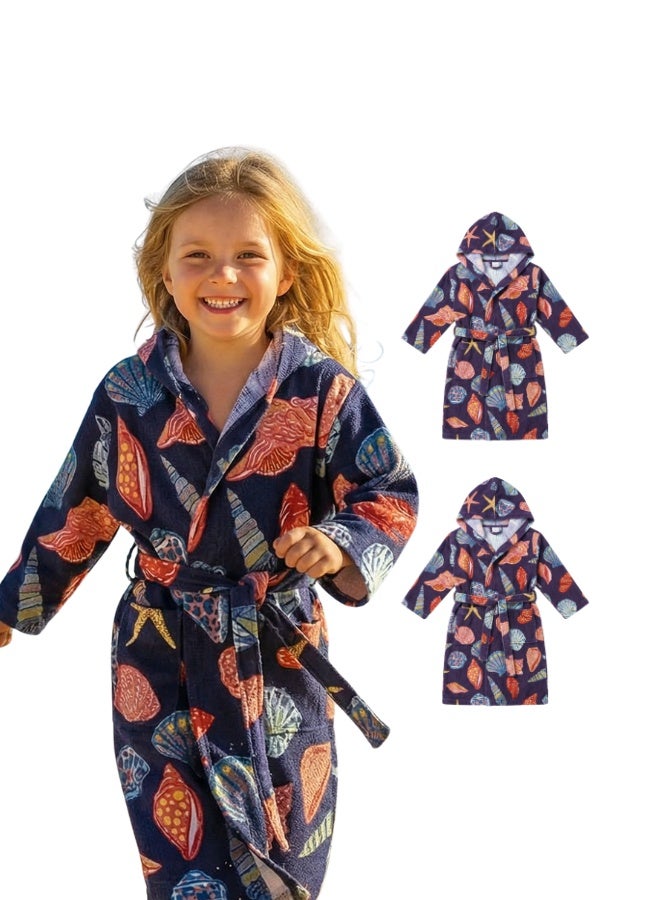 بيرل كوست انترناشيونال Kids Hooded Bathrobe – Quick Dry Microfiber Beach & Bath Robe for Boys & Girls, Soft Absorbent Swim Cover Up, Lightweight Pool & Home Use - Image 2