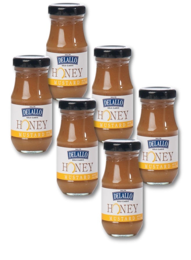 DeLallo Honey Mustard, Gourmet Condiment with Sweet and Tangy Flavor, Perfect for Dressings, Sandwiches, Dips, and Marinades, 5 oz Jar, (6 Pack) - Image 1