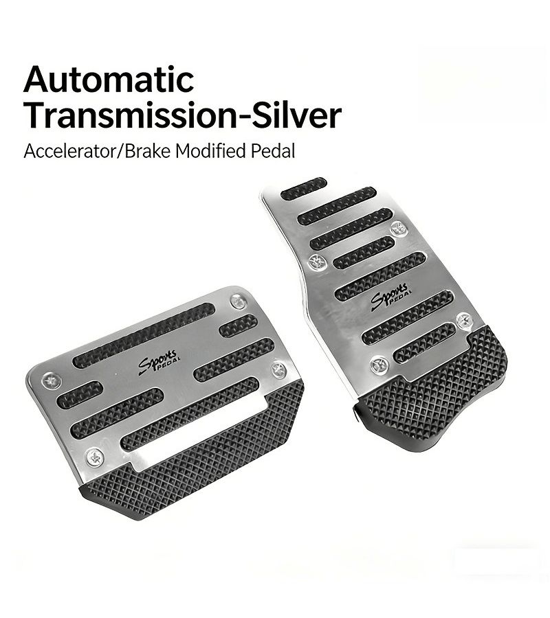 Shining Silvery 3 Pieces Manual Transmission Anti Slip Car Pedal Set Ergonomic Durable Lightweight Accelerator Brake Pedal Covers Interior Upgrade Stylish Metal Surface Compatible Most Vehicles - Image 4
