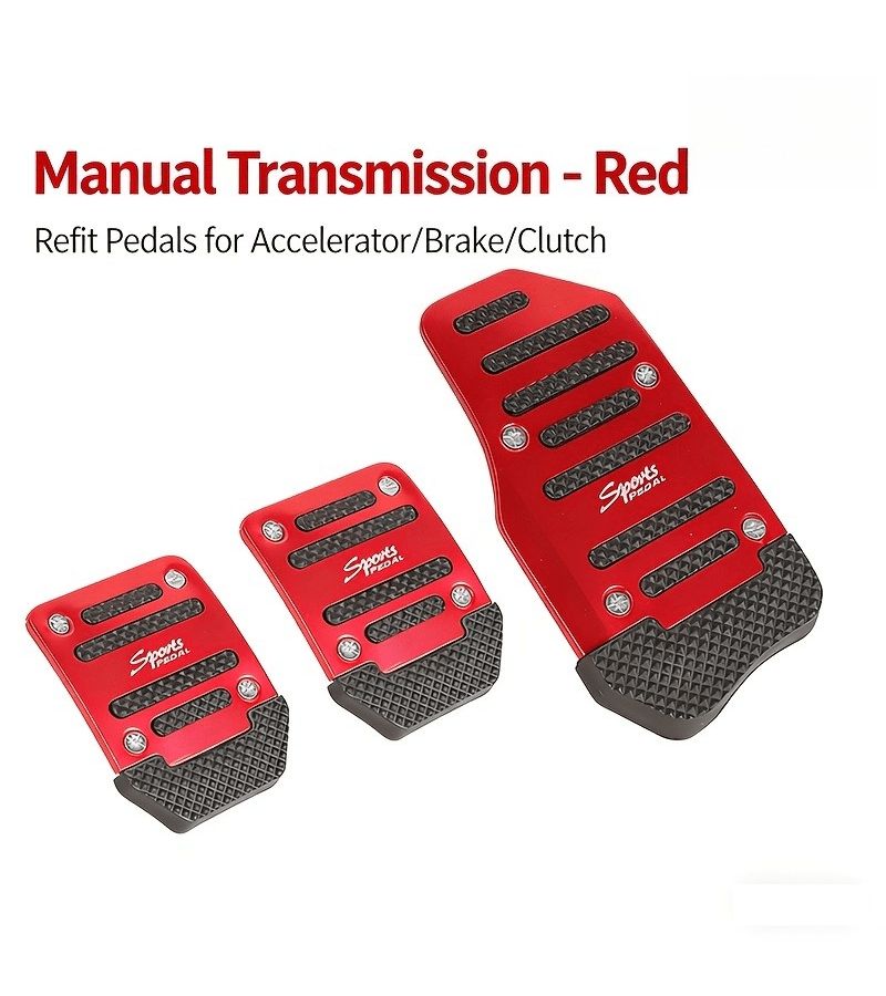 Shining Silvery 3 Pieces Manual Transmission Anti Slip Car Pedal Set Ergonomic Durable Lightweight Accelerator Brake Pedal Covers Interior Upgrade Stylish Metal Surface Compatible Most Vehicles - Image 5