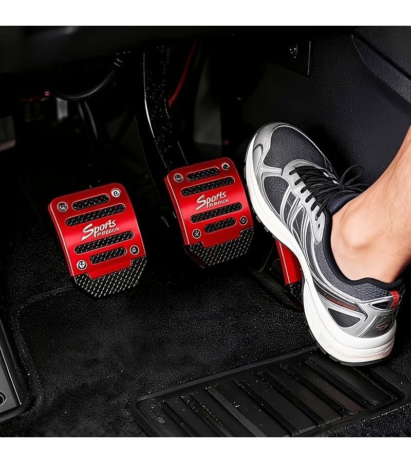 Shining Silvery 3 Pieces Manual Transmission Anti Slip Car Pedal Set Ergonomic Durable Lightweight Accelerator Brake Pedal Covers Interior Upgrade Stylish Metal Surface Compatible Most Vehicles - Image 2