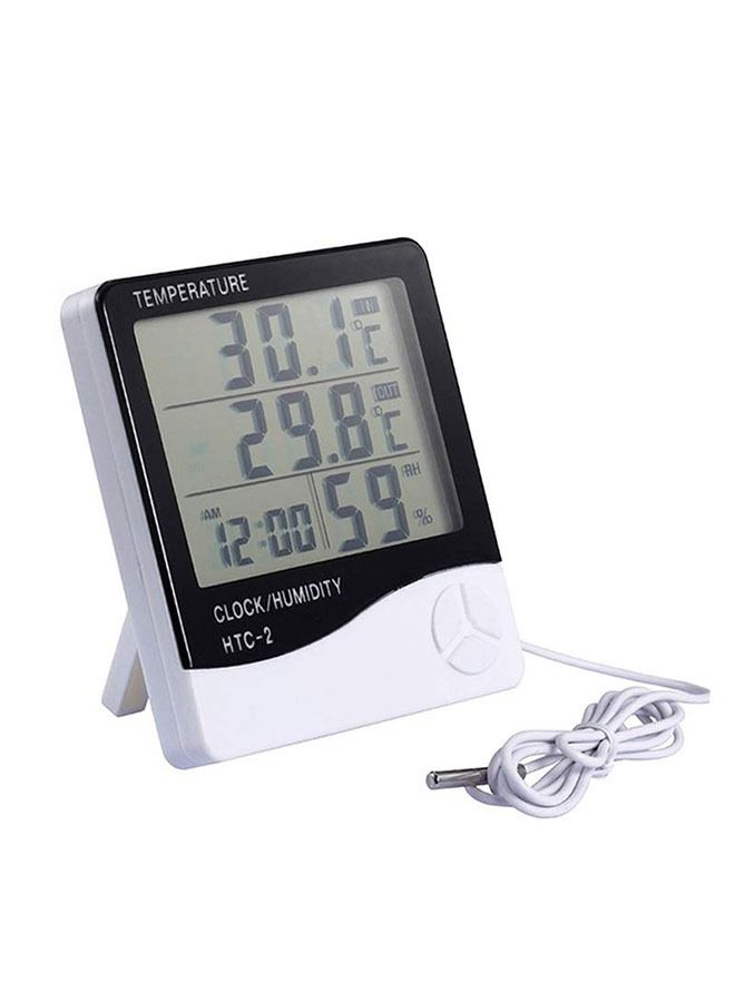 هومستر ميزان حرارة خارجي داخلي مع مسبار درجة الحرارة ، مقياس رطوبة رقمي لمراقبة وظيفة إنذار بشاشة LCD رقمية - Image 1
